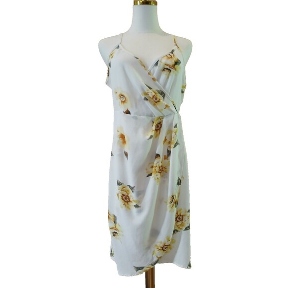 Dress Fo Dresses & Skirts - Floral Faux Wrap Spaghetti Strap Dress Women's XL Lightweight Tropical Beachy